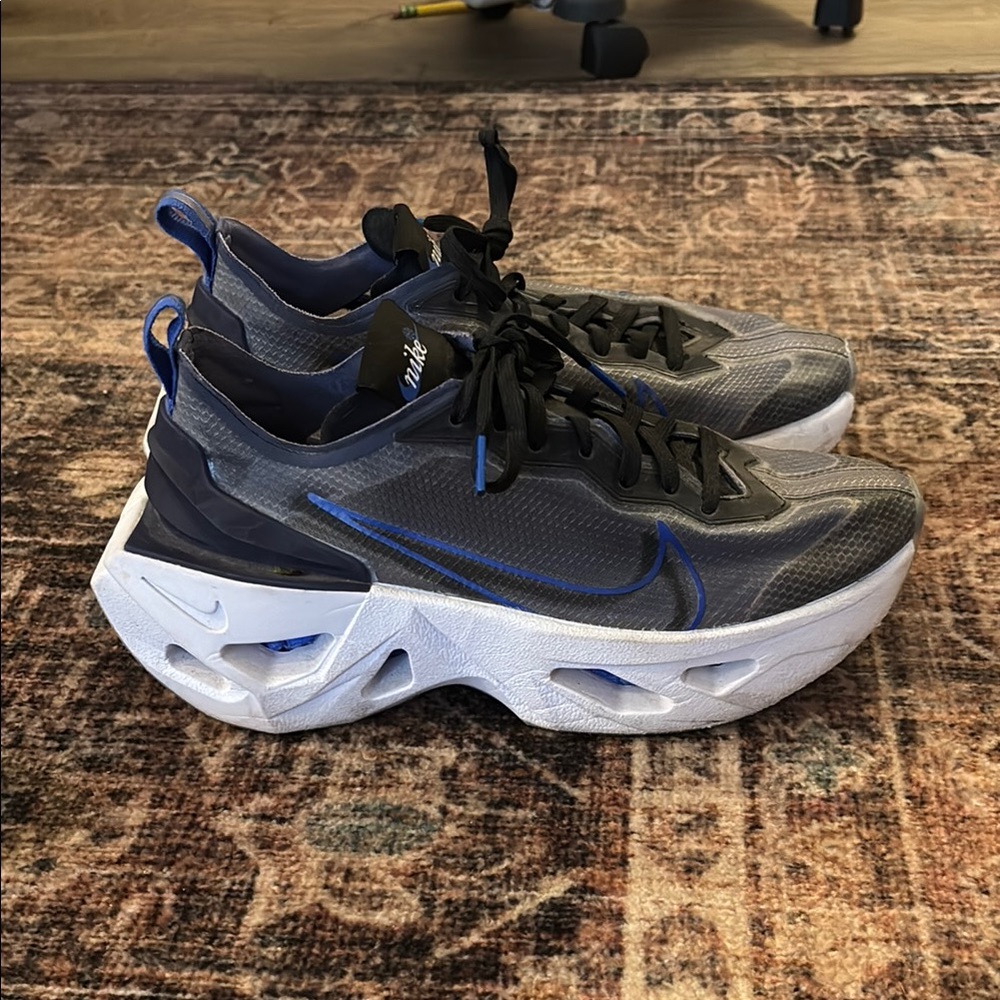 Nike Black and Blue Athletic Shoes with Chunky Design